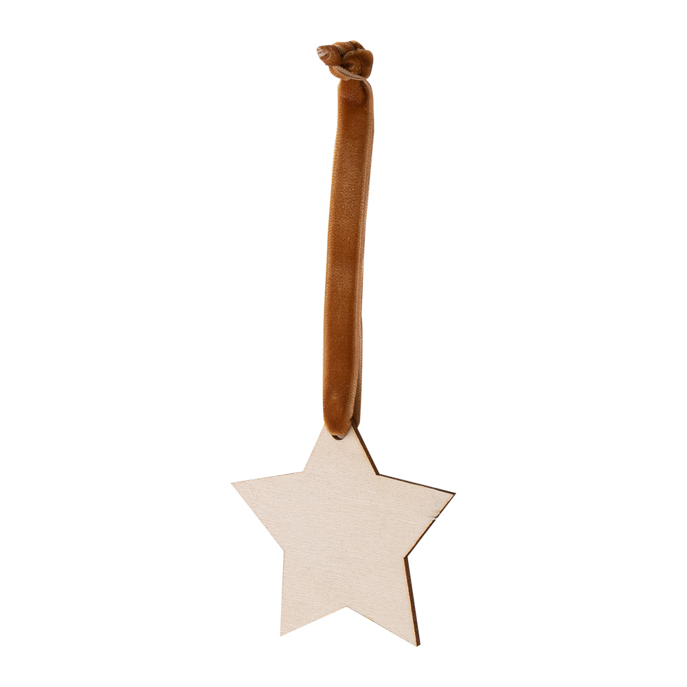 Suspension décorative personnalisable en bambou ELLIOT Forme étoile cordon marron